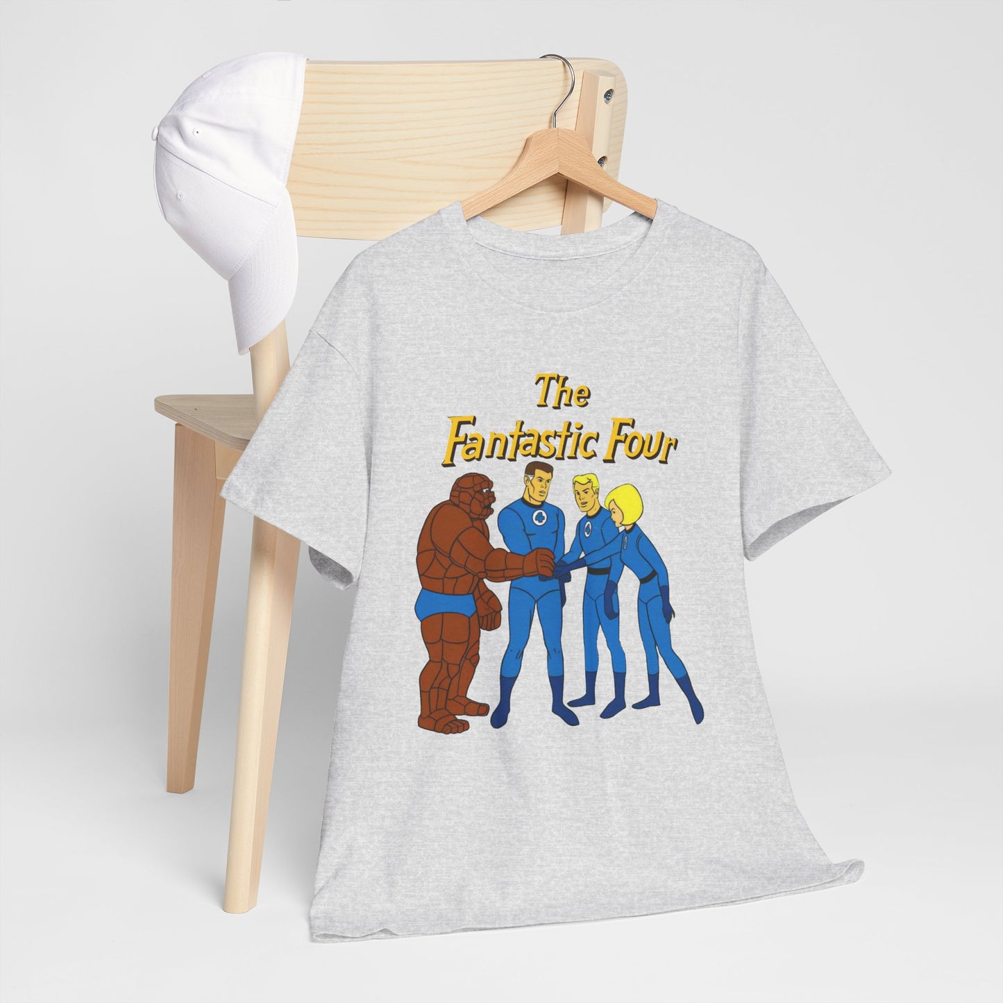 Fantastic Four T-Shirt - Hanna-Barbera 1960s Cartoon - Human Torch, The Thing, Invisible Woman - Marvel Comics