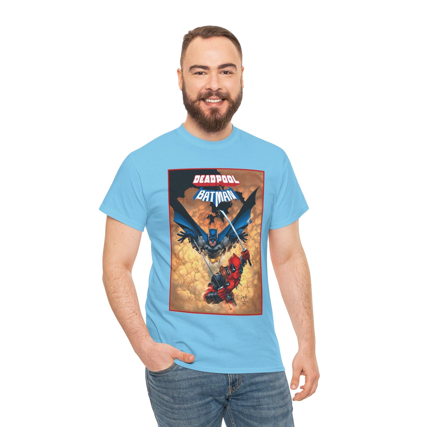 Deadpool & Batman T-Shirt - Greg Capullo Art - DC & Marvel Comics - Crossover - Slade Wilson, Bruce Wayne - 2025