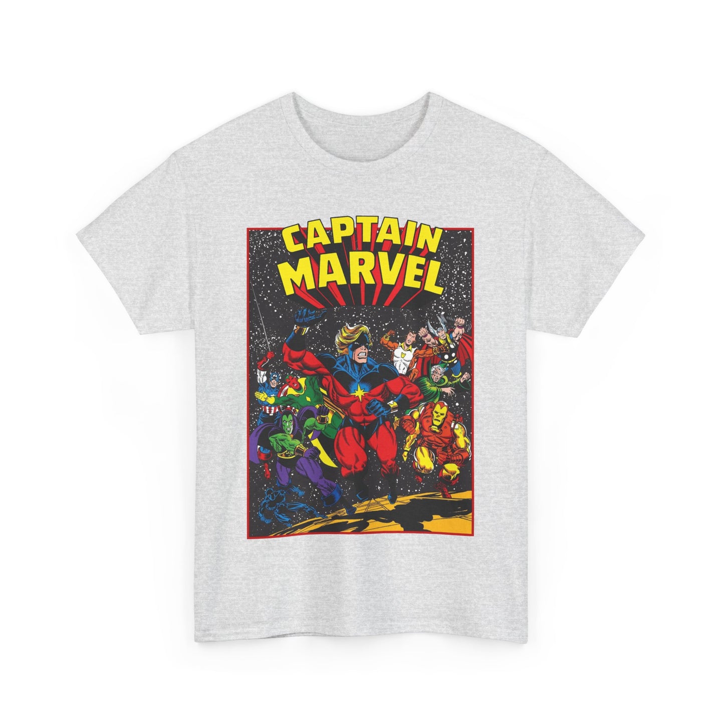 Captain Marvel T-Shirt - Marvel Comics - Jim Starlin Art - Mar-Vell - Kree - Cosmic Hero