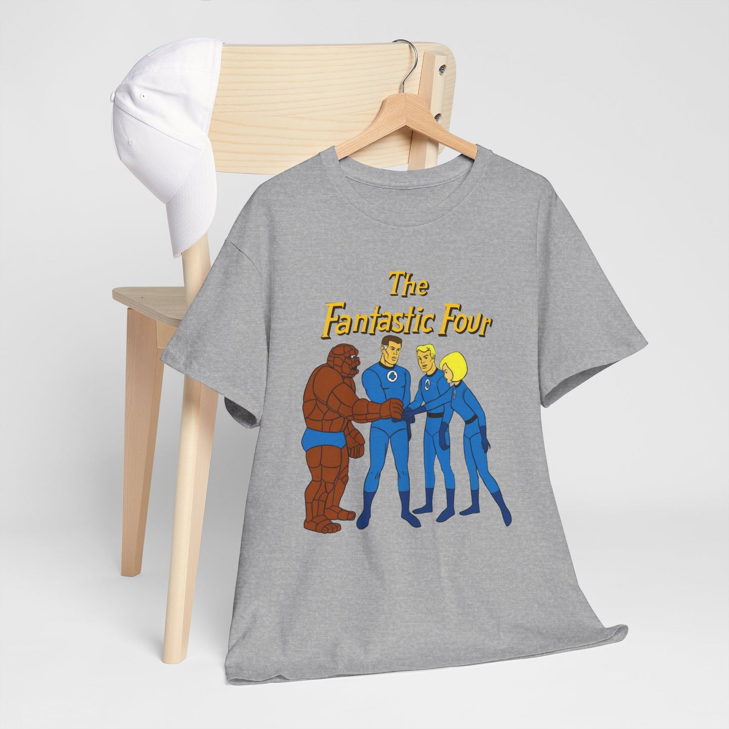 Fantastic Four T-Shirt - Hanna-Barbera 1960s Cartoon - Human Torch, The Thing, Invisible Woman - Marvel Comics