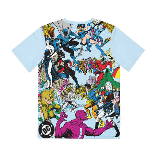 Who's Who in the DC Universe All Over Print Tee (Polyester) - George Perez Art - #17 Cover Art - Nightwing, Peacemaker, Penguin - DC Comics
