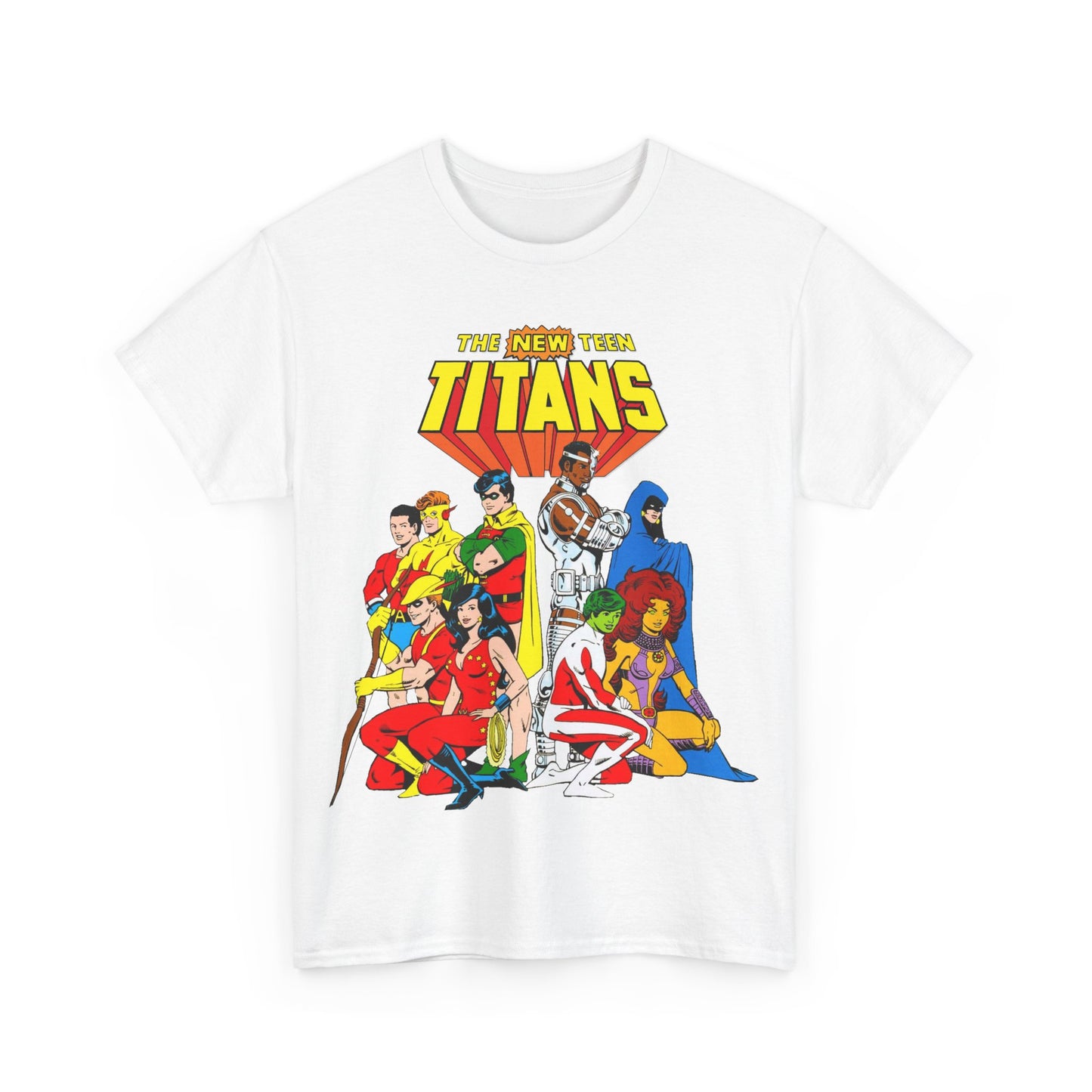 New Teen Titans T-Shirt - George Perez Art - Robin, Wonder Girl, Starfire, Raven, Cyborg, Speedy, Aqualad - DC Comics