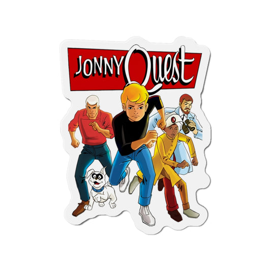 Jonny Quest Die-Cut Magnet - Hanna-Barbera Cartoon - Hadji, Bandit, Benton Quest, Race Bannon - 3", 4", 5", 6"