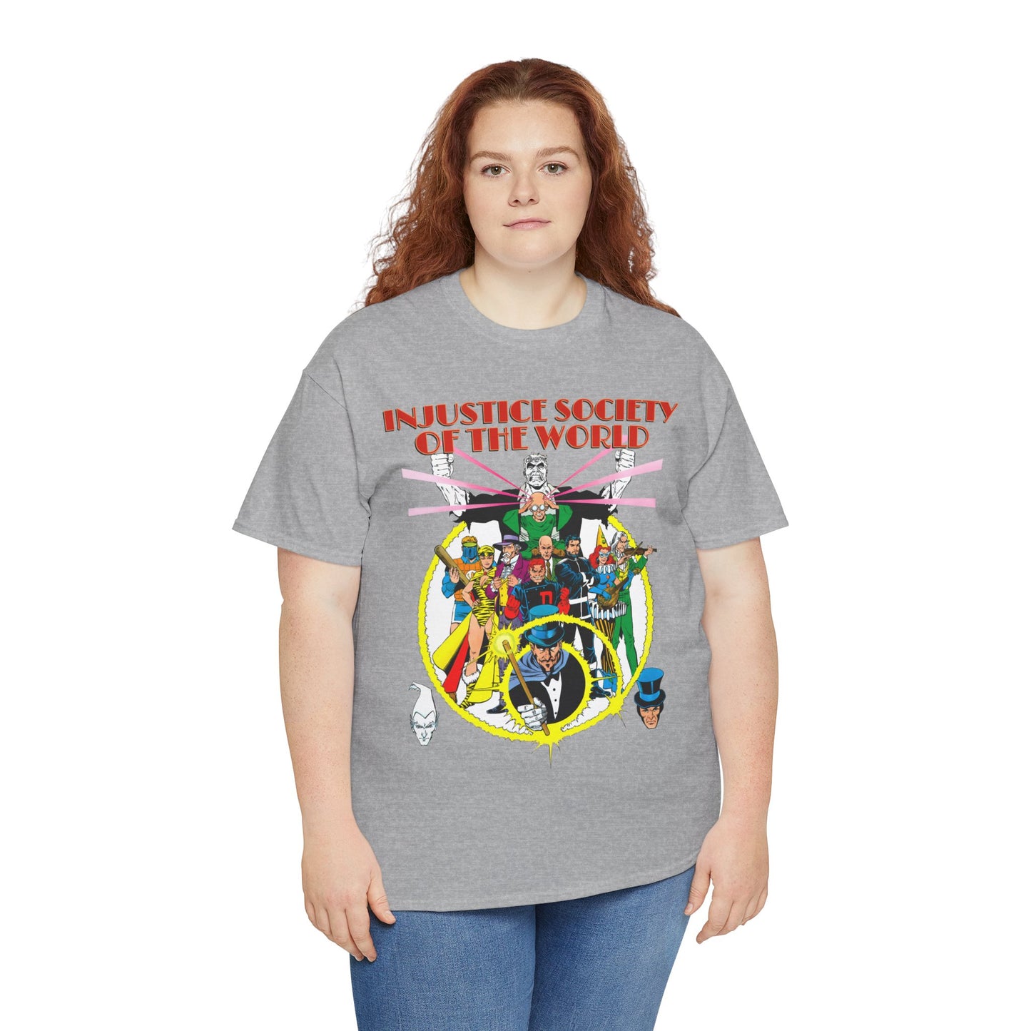 Injustice Society of America T-Shirt - George Perez Art - Justice Society/JSA Foes - Solomon Grundy, Huntress, Per Degaton, The Shade, Vandal Savage - DC Comics - Golden Age
