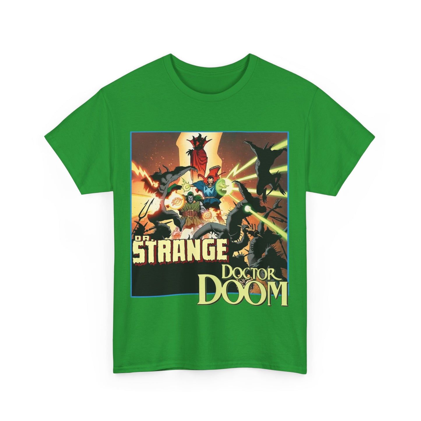 Dr Strange & Doctor Doom T-Shirt - Mike Mignola Art - Triumph & Torment - 1980s Graphic Novel Fighting Mephisto - Marvel Comics