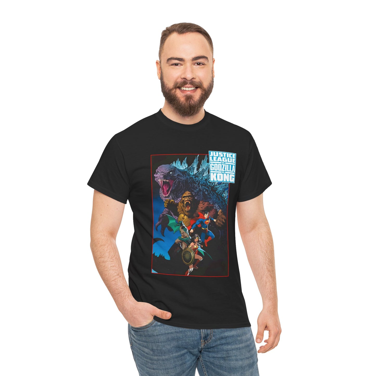 Justice League Vs Godzilla Vs Kong T-Shirt - Dan Mora Art - Wonder Woman, Superman, Batman - DC Comics