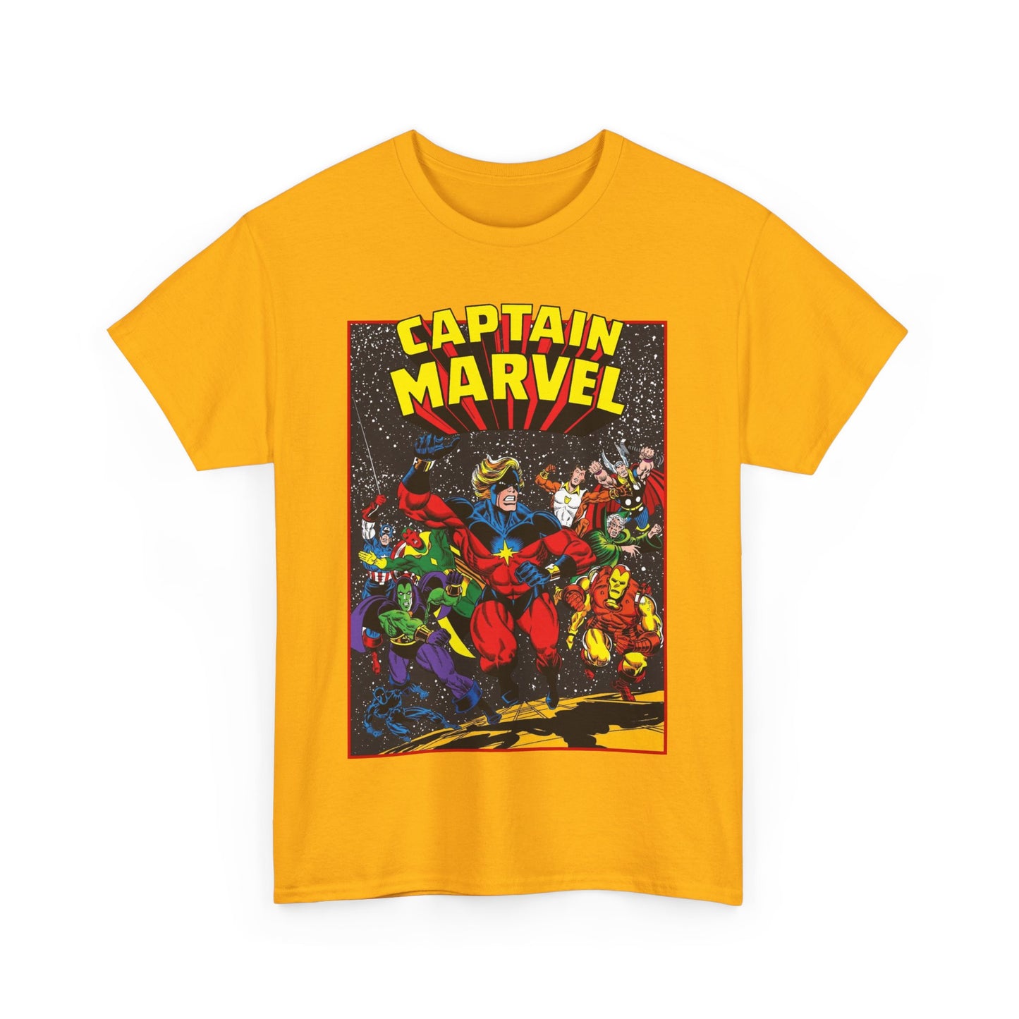 Captain Marvel T-Shirt - Marvel Comics - Jim Starlin Art - Mar-Vell - Kree - Cosmic Hero