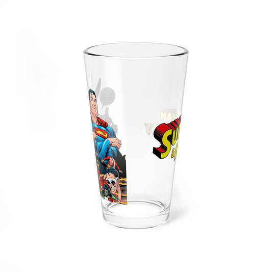 Superman & Bugs Bunny Pint Glass, 16oz - DC Comics & Looney Tunes Crossover - 1990s Mini Series Cover Art - What's Up, Doc?