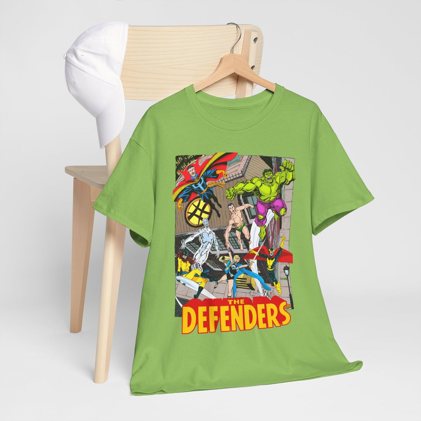 Defenders T-Shirt - John Byrne Art - Marvel Comics - Dr Strange, Nighthawk, Hulk