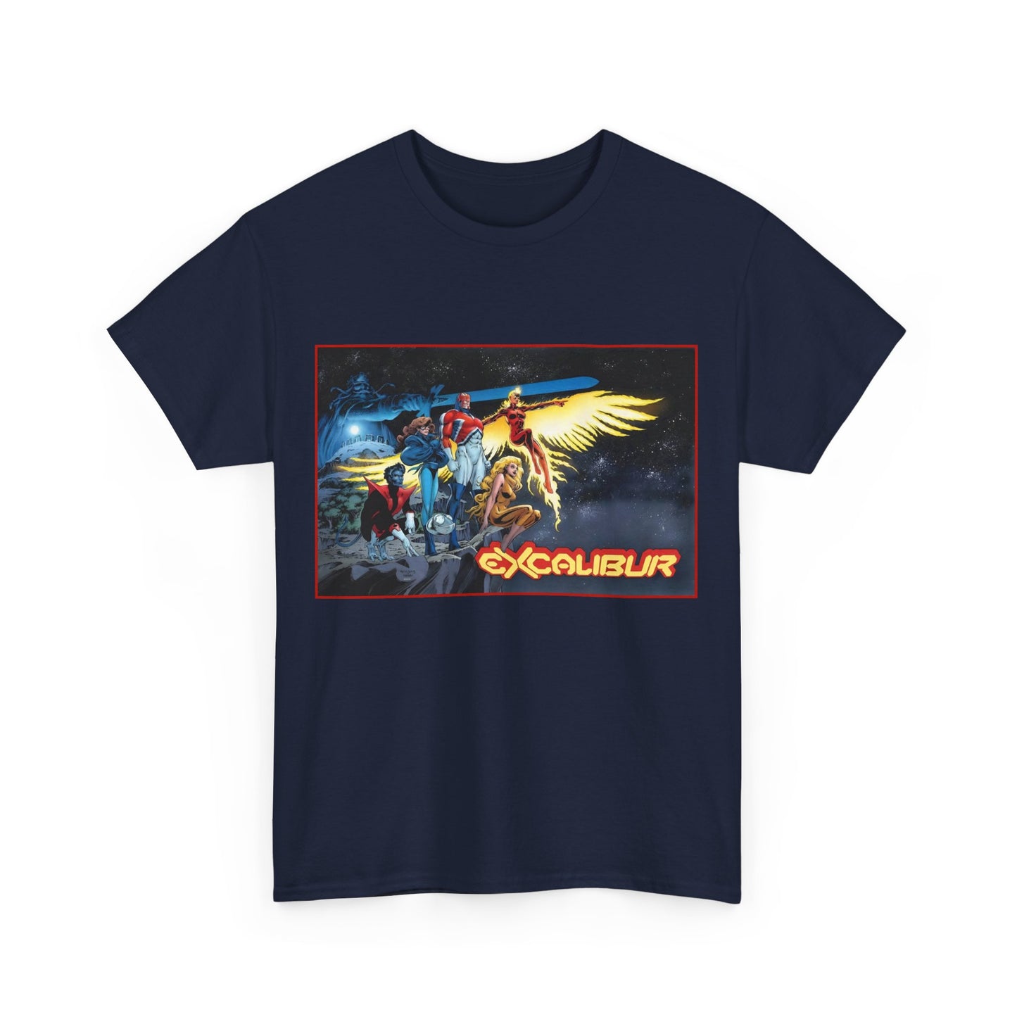 Excalibur T-Shirt - Alan David Art - Captain Britain, Nightcrawler, Shadowcat, Rachel Summers, Meggan - X-Men Series - UK Mutant Team - Marvel Comics