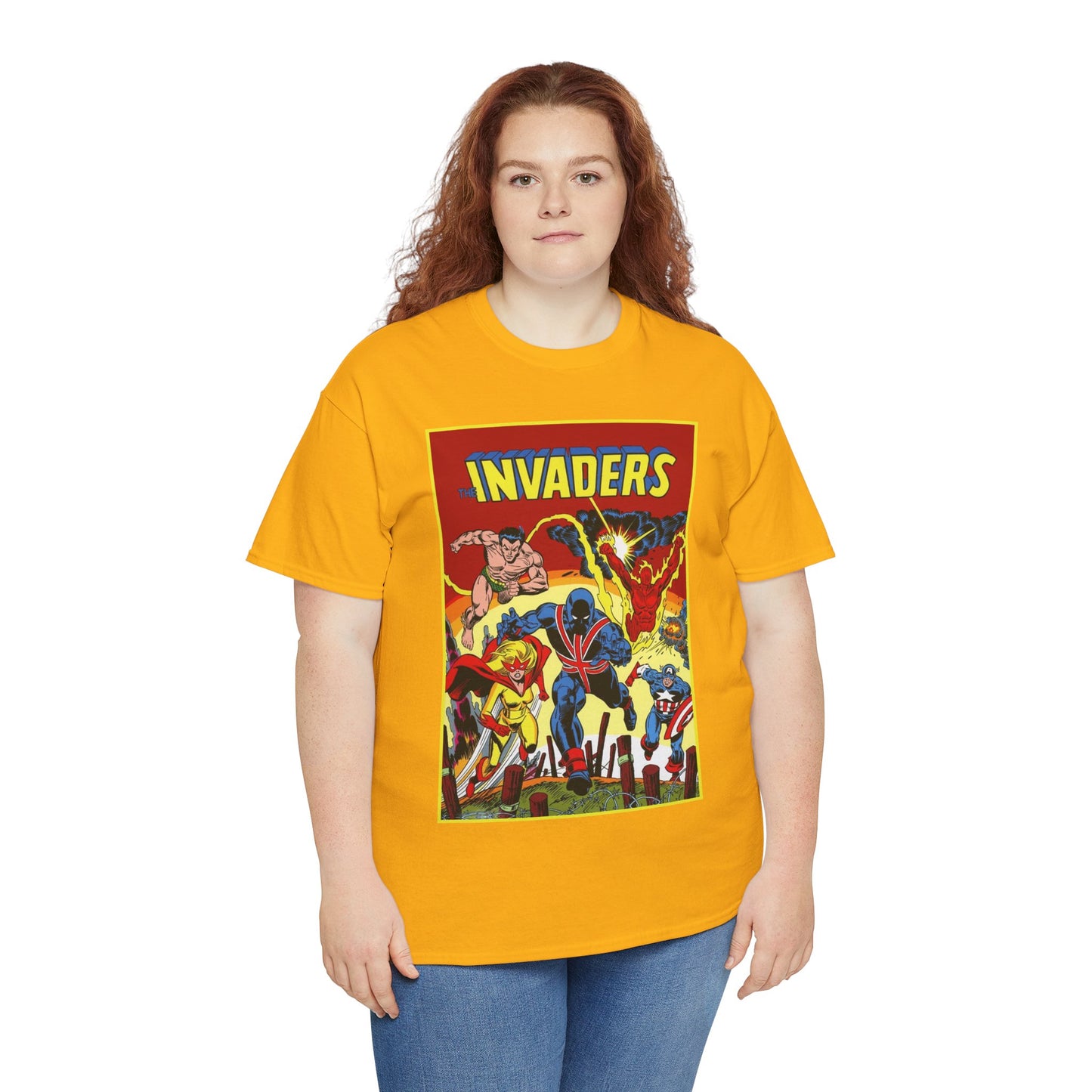 Invaders T-Shirt - Captain America, Human Torch, Namor, Spitfire - World War II Soldiers - Golden Age Heroes - Marvel Comics