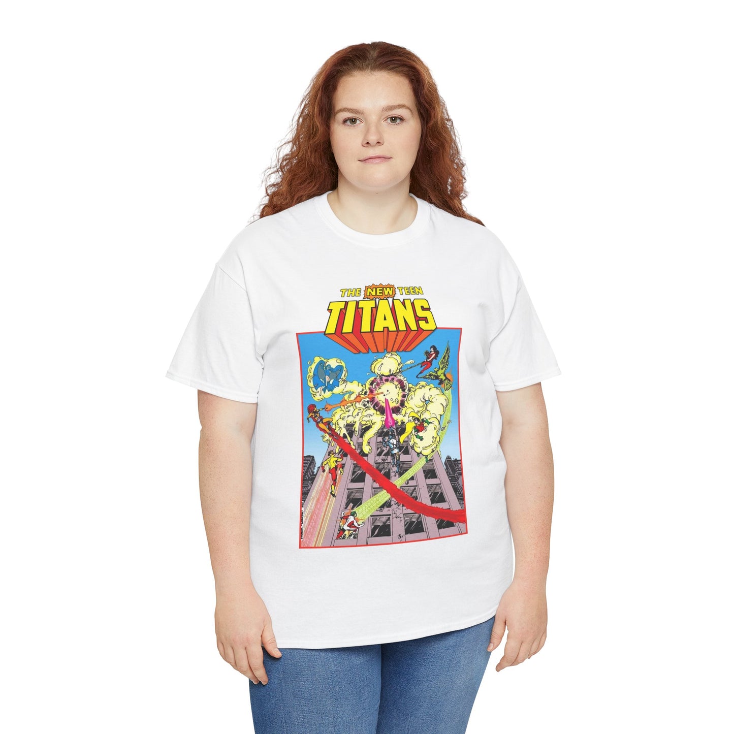 New Teen Titans T-Shirt - George Perez Art - DCCP #26 Preview Cover - Raven, Cyborg, Starfire, Changeling - DC Comics