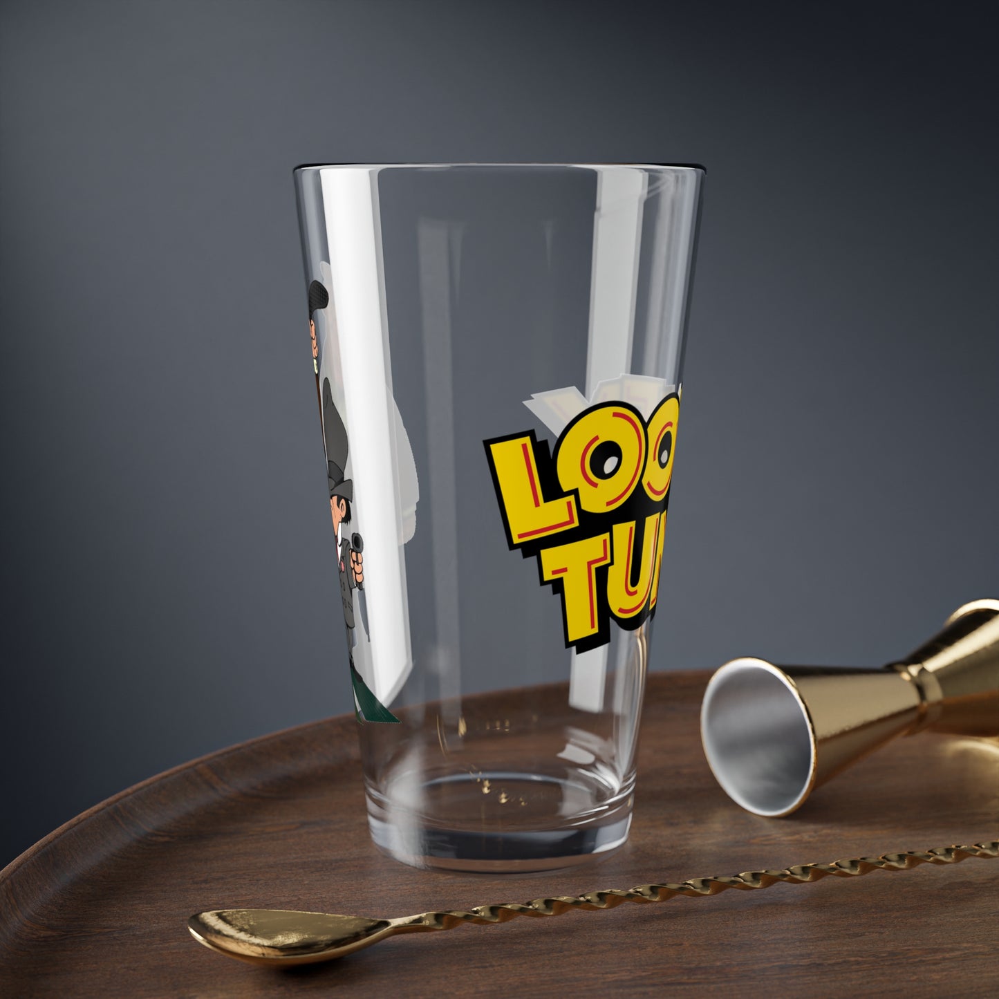 Rocky & Mugsy Pint Glass, 16oz - Looney Tunes - Classic Bugs Bunny Gangster Foes - Retro WB Cartoon Art