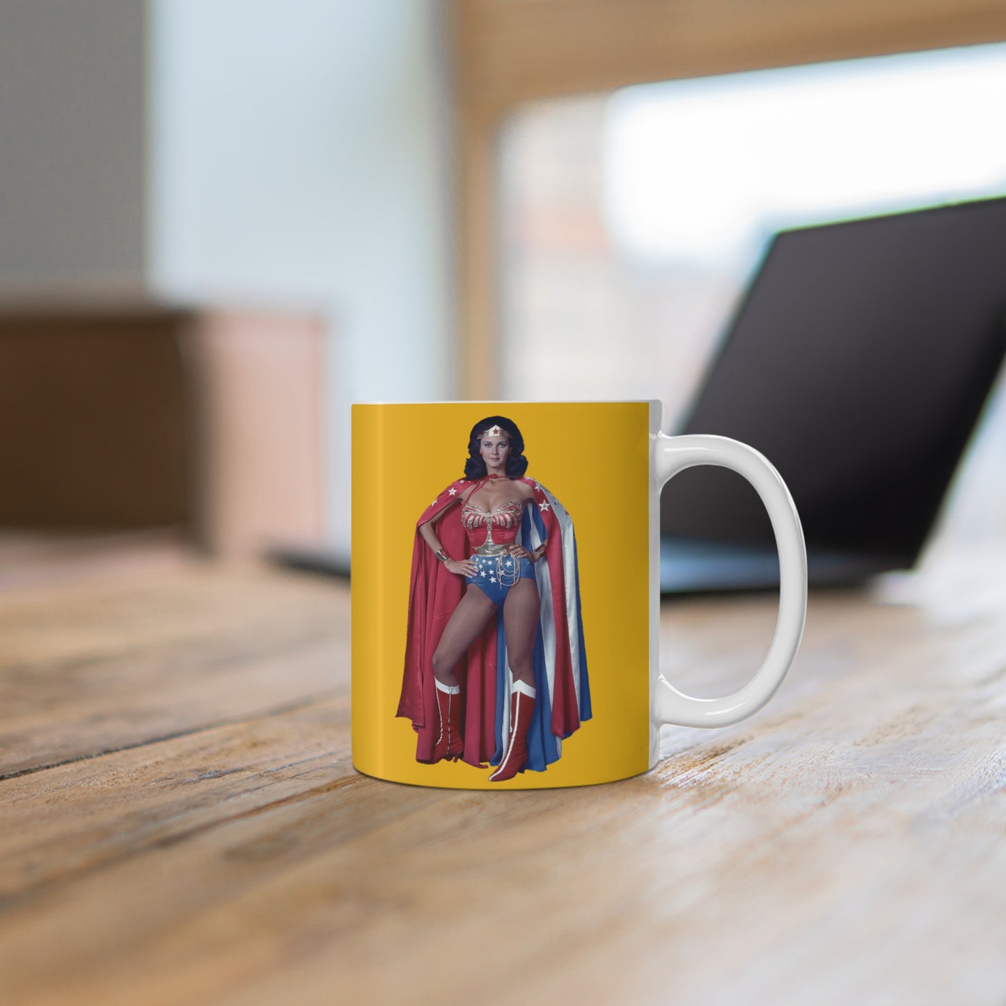 Wonder Woman (Lynda Carter) Coffee Mug, 11oz - 1970s Classic TV Show - DC Comics - Amazon Princess