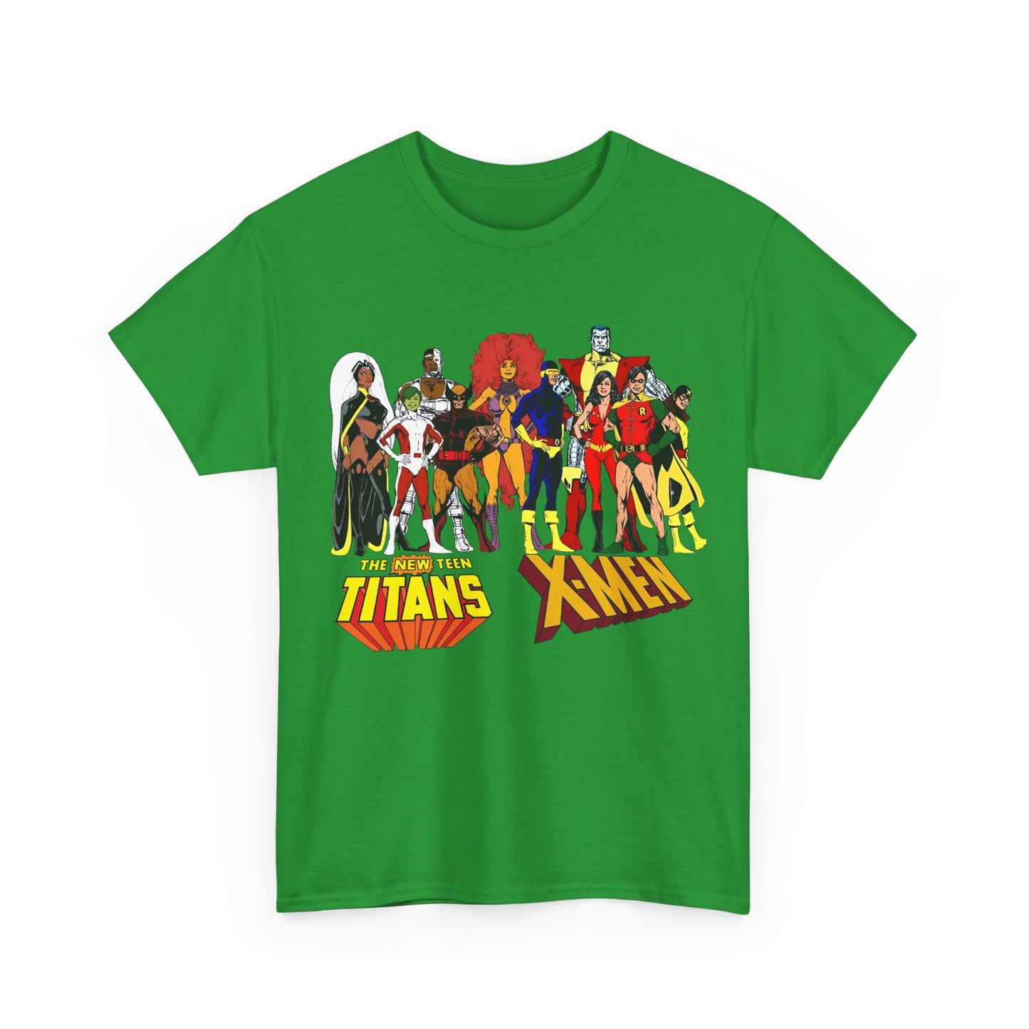 Uncanny X-Men & New Teen Titans T-Shirt - Wolverine, Cyclops, Storm, Wonder Girl, Robin, Cyborg, Raven - Phil Jimenez Art - DC Comics/Marvel Comics Crossover
