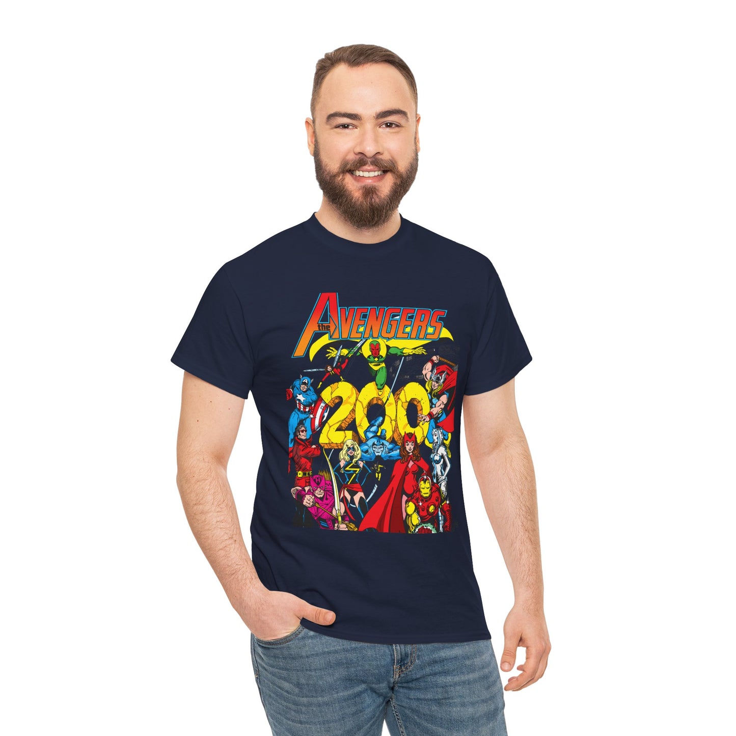 Avengers T-Shirt - George Perez Art - #200 Cover - Thor, Scarlet Witch, Iron Man, Vision, Hawkeye, Beast, Jocasta, Wasp, Captain America, Wonder Man