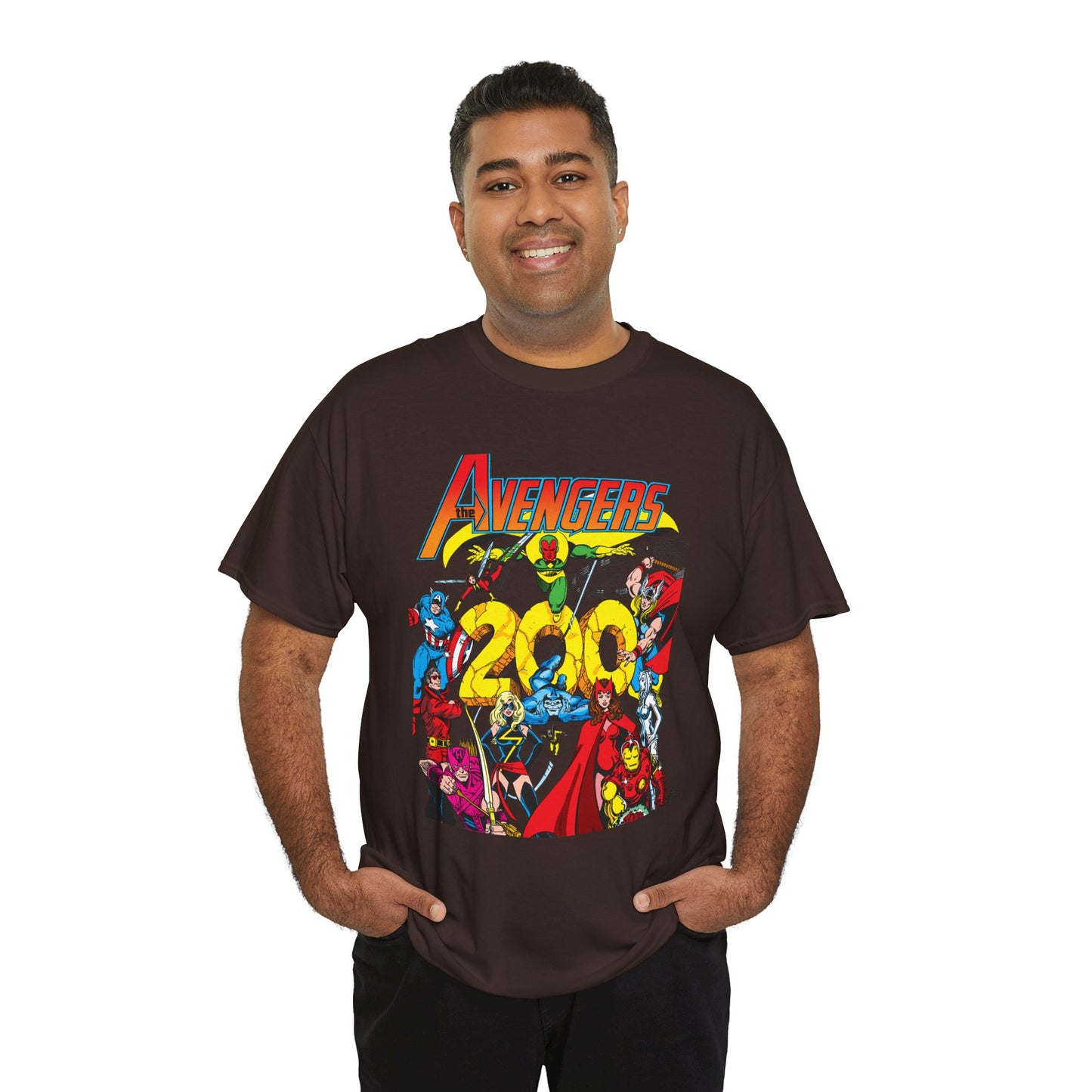 Avengers T-Shirt - George Perez Art - #200 Cover - Thor, Scarlet Witch, Iron Man, Vision, Hawkeye, Beast, Jocasta, Wasp, Captain America, Wonder Man