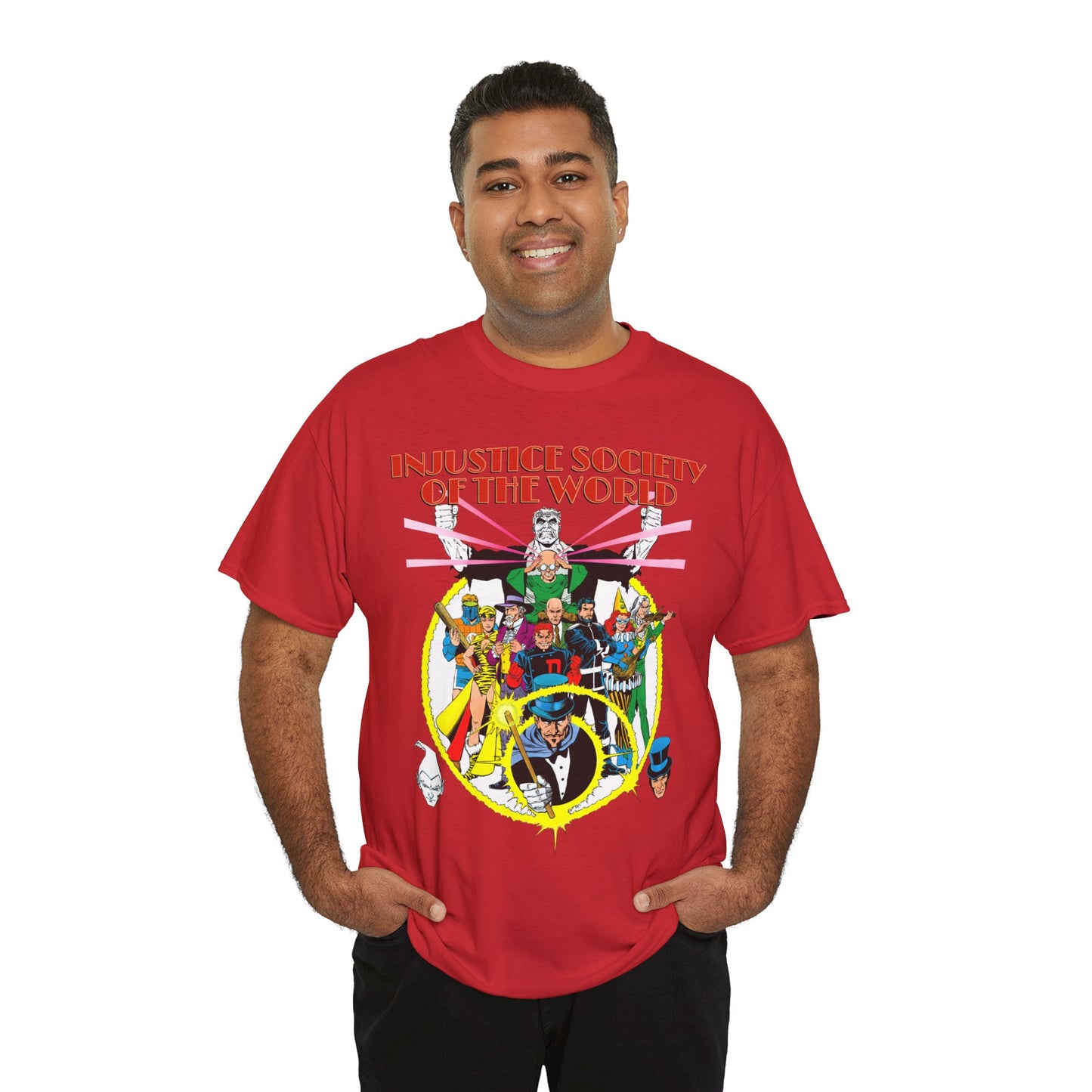 Injustice Society of America T-Shirt - George Perez Art - Justice Society/JSA Foes - Solomon Grundy, Huntress, Per Degaton, The Shade, Vandal Savage - DC Comics - Golden Age