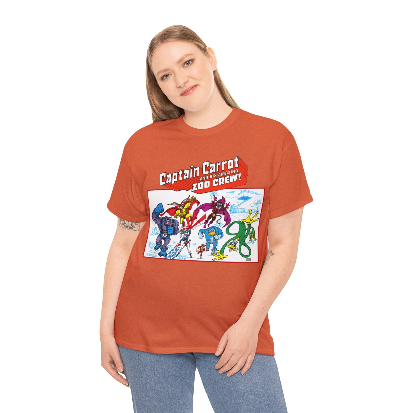 Captain Carrot & His Amazing Zoo Crew T-Shirt - DC Comics Series - Funny Animal Retro 1980s - Pig-Iron, Yankee Poodle, Rubberduck