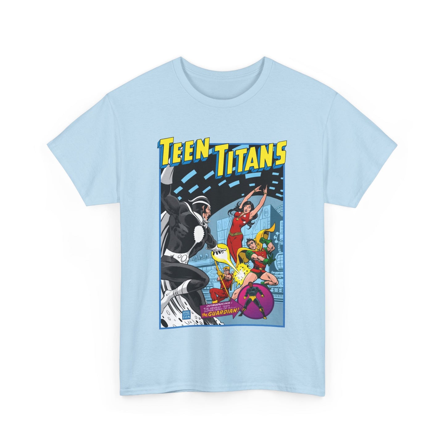 Teen Titans T-Shirt - Bronze Age DC Comics - Dr Light, Wonder Girl, Robin, Mal, Guardian, Speedy - Ernie Chan Cover Art from Issue #44