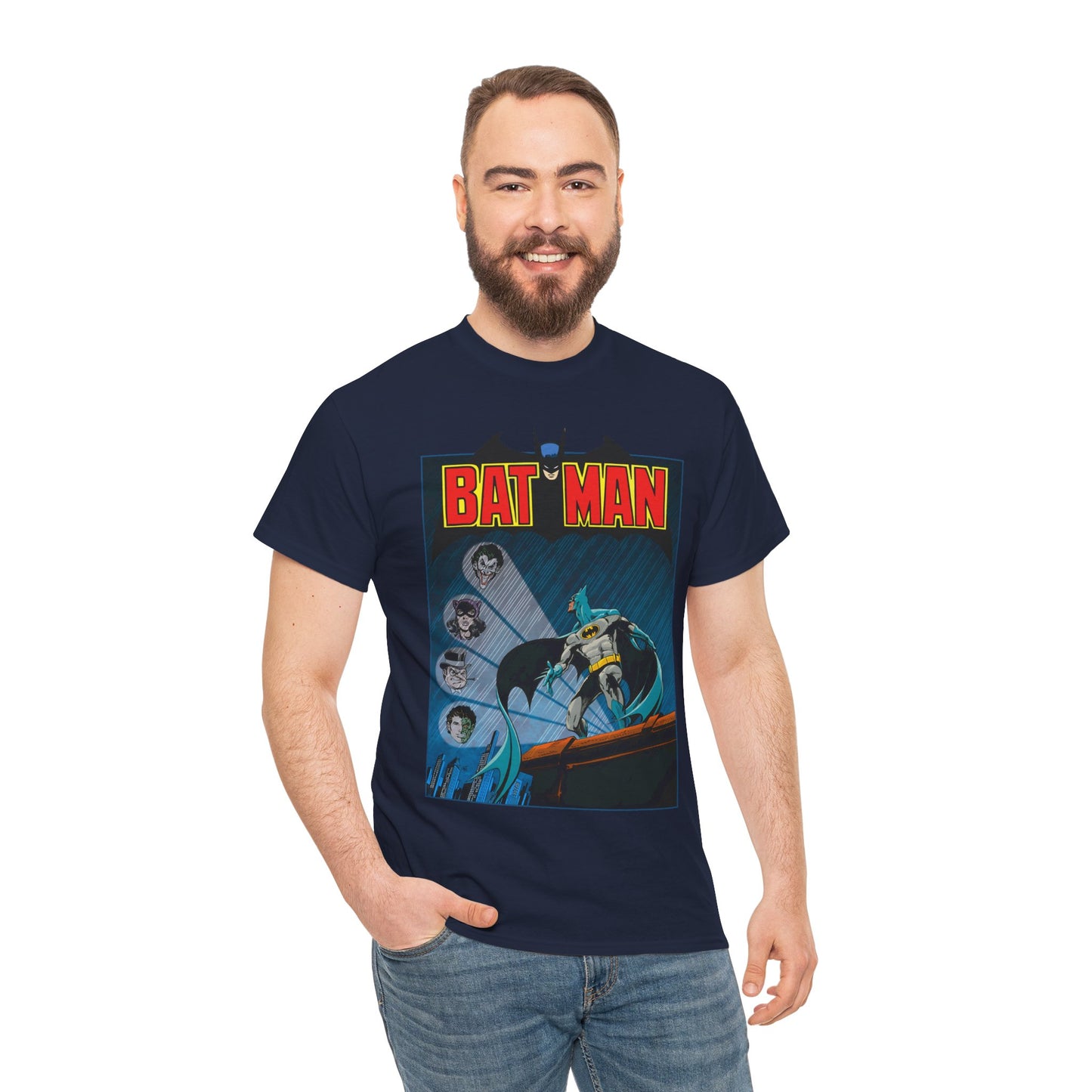 Batman T-Shirt - DC Comics - Catwoman, Joker, Two-Face, Penguin - Bronze Age Art - Gotham City