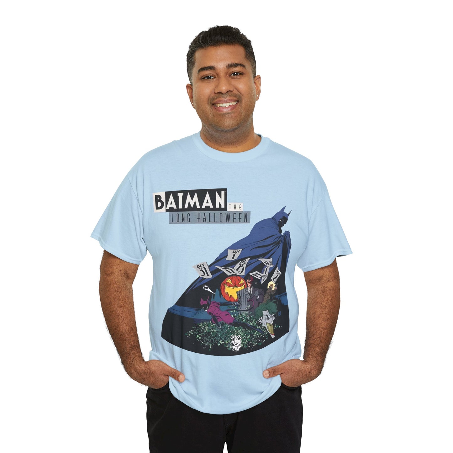 Batman The Long Halloween T-Shirt - Stunning Tim Sale Art - Joker, Catwoman, Two-Face, Poison Ivy, Commissioner Gordon - DC Comics - Classic Story