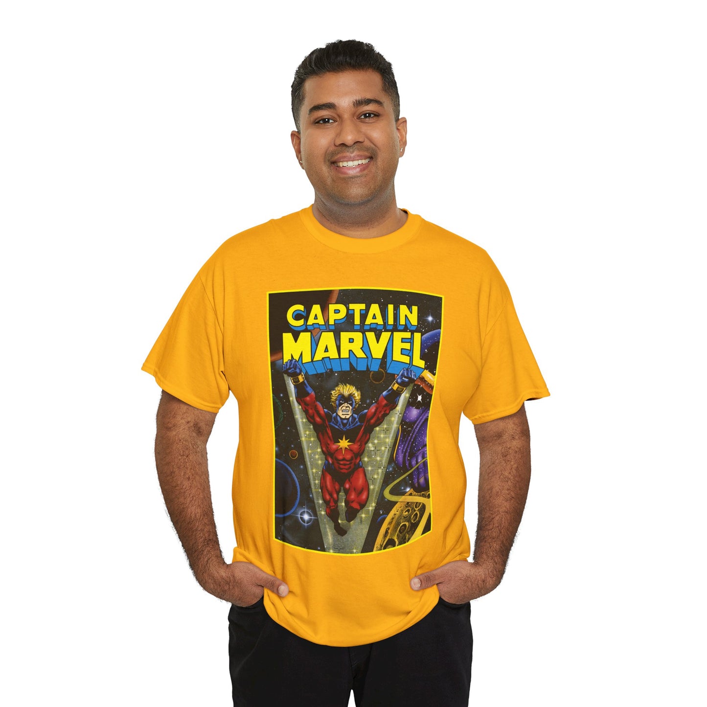 Captain Marvel T-Shirt - Mar-Vell - Thanos - Jim Starlin Art - 1970s Cosmic Superhero - Marvel Comics