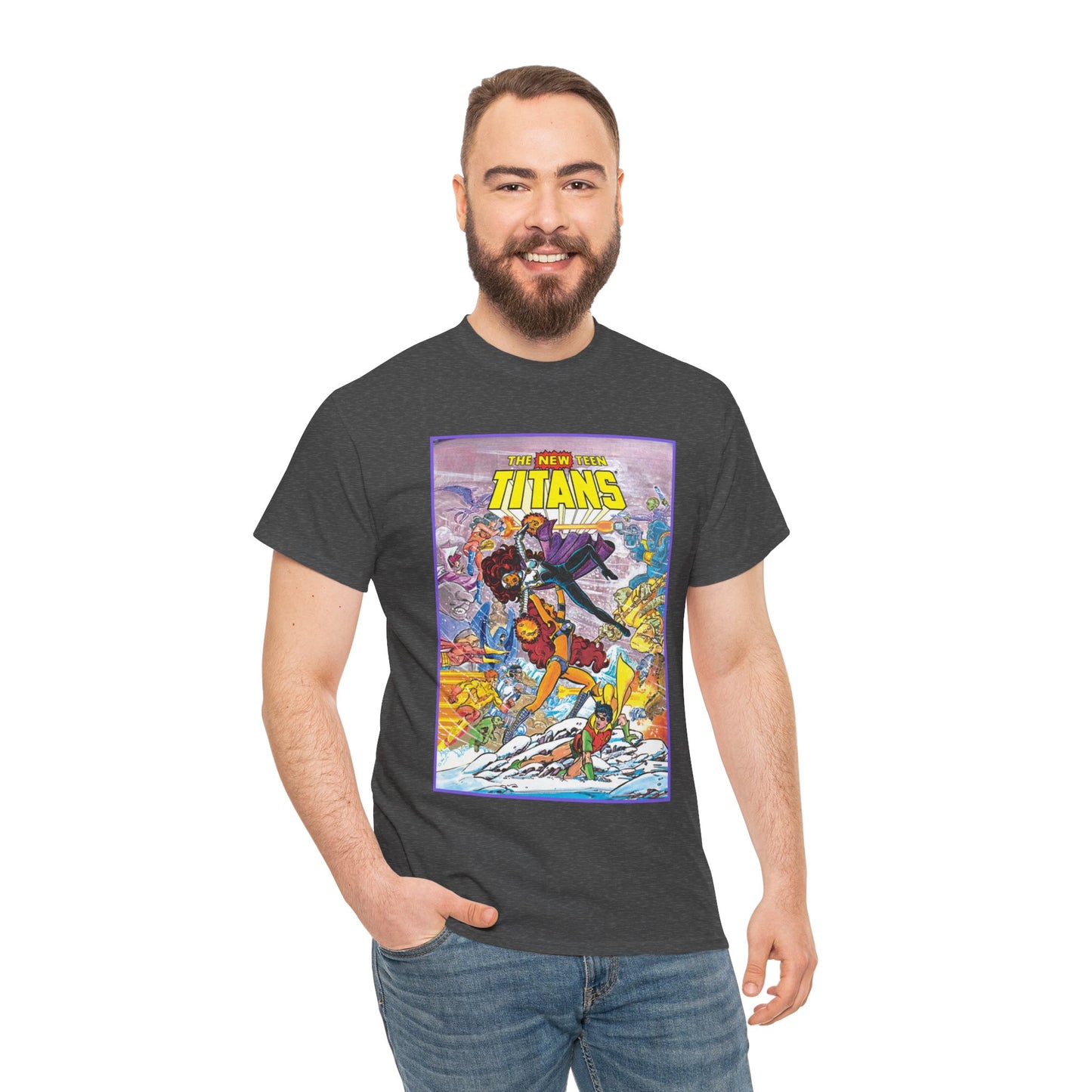New Teen Titans T-Shirt - George Perez Art - Starfire Vs Blackfire - Omega Man - Annual #1 Cover - DC Comics