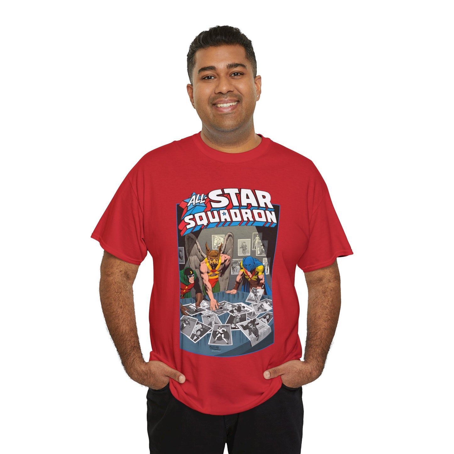 All-Star Squadron T-Shirt - Jerry Ordway Art - Hawkman, Doctor Mid-Nite, Atom - Justice Society JSA - #1 Cover - DC Comics