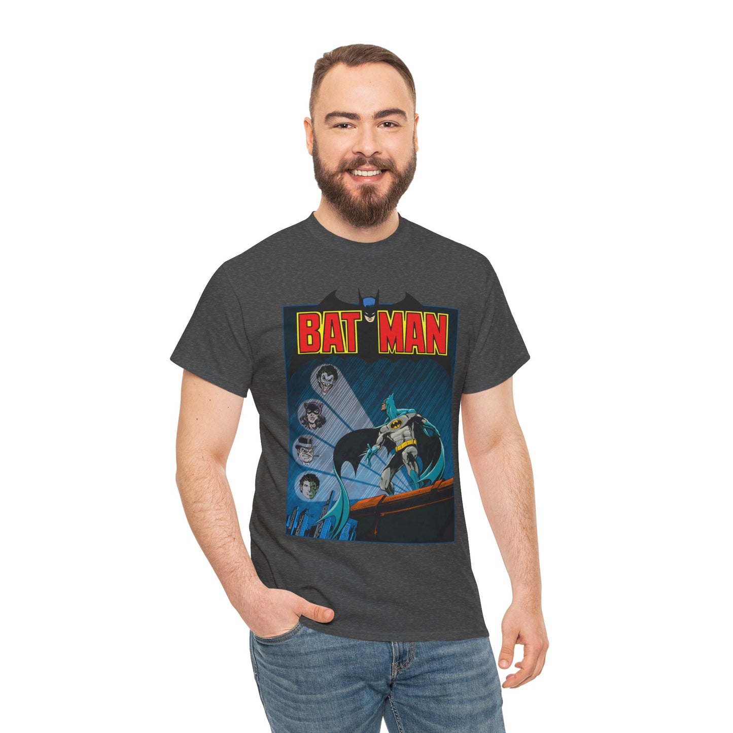 Batman T-Shirt - DC Comics - Catwoman, Joker, Two-Face, Penguin - Bronze Age Art - Gotham City