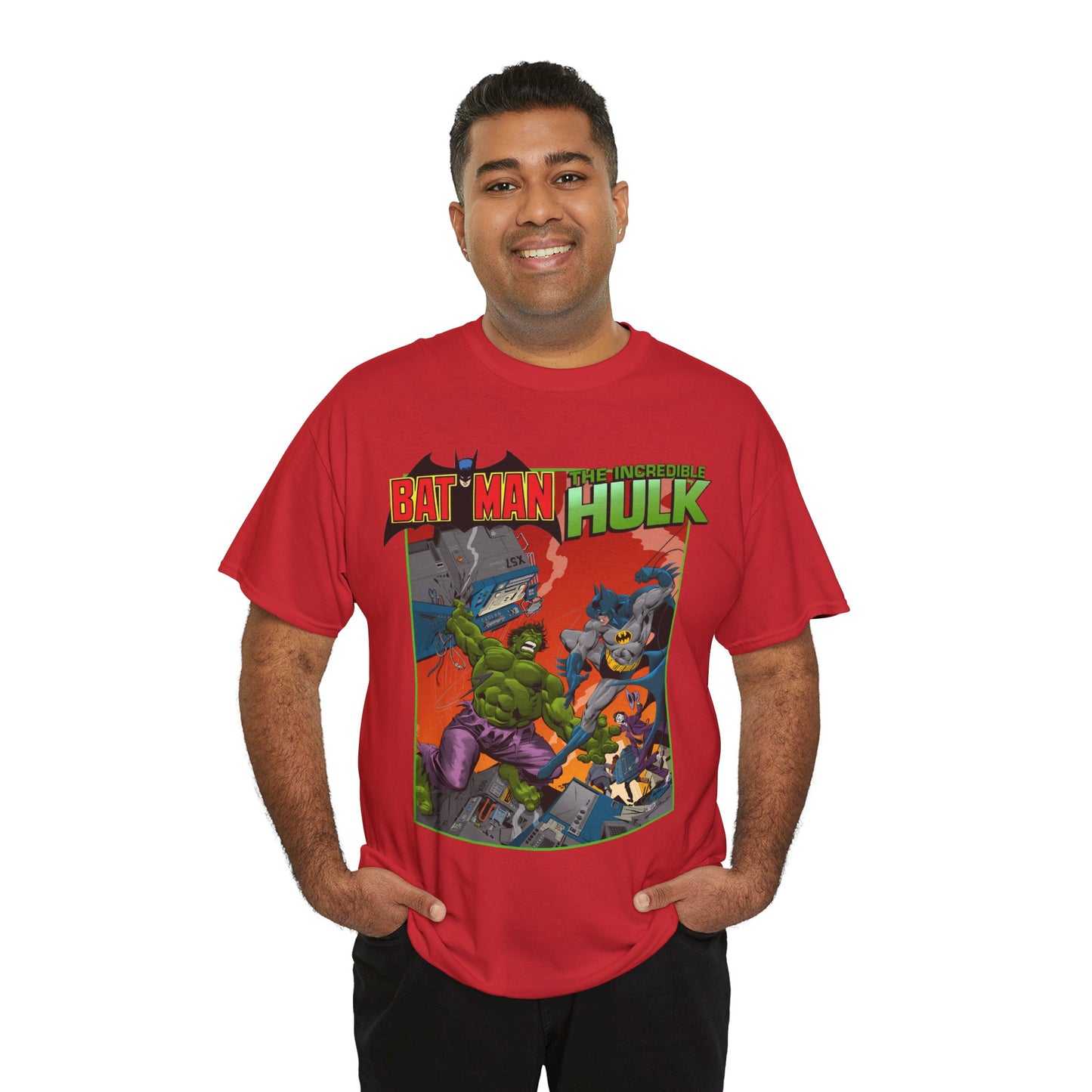 Batman Vs Incredible Hulk T-Shirt - DC Comics & Marvel - Joker - 1970s Team-Up