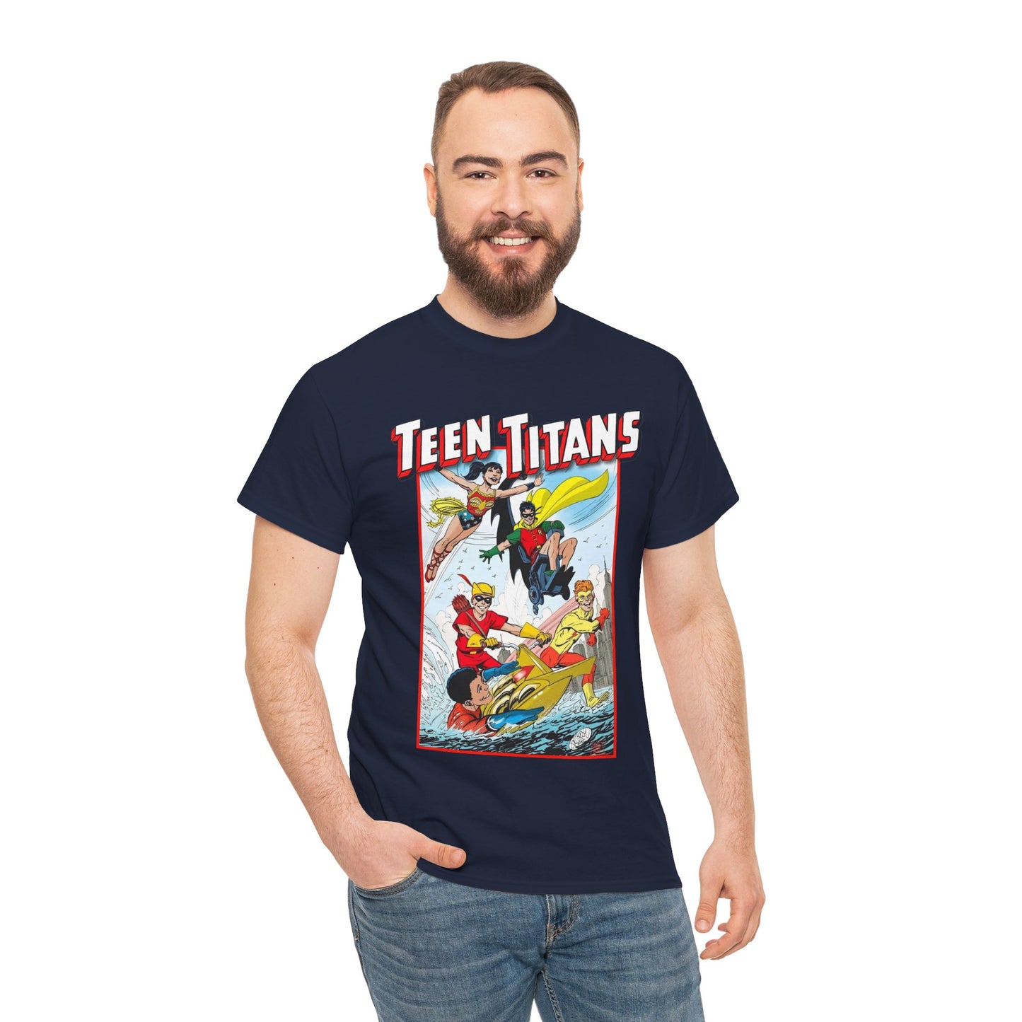 Teen Titans T-Shirt - John Byrne Art - Robin, Wonder Girl, Kid Flash, Speedy, Aqualad - DC Comics