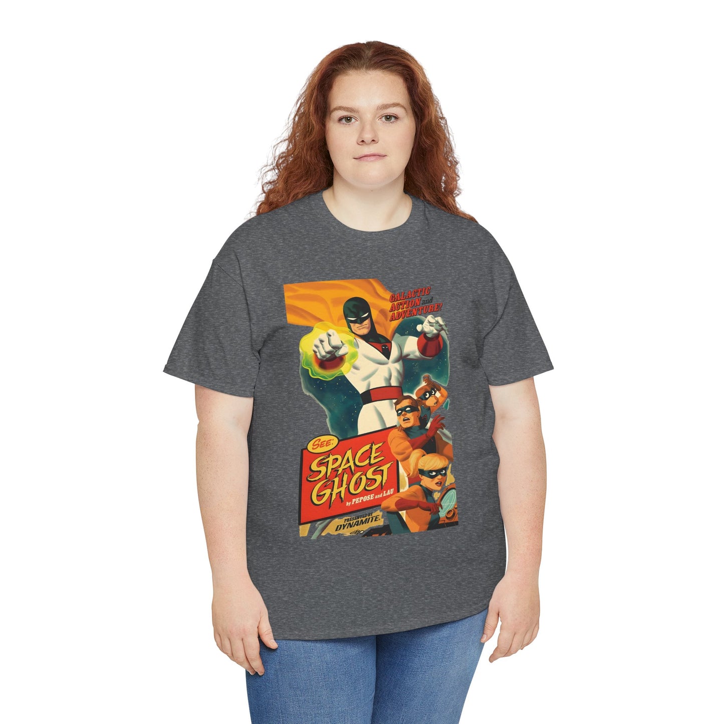 Space Ghost T-Shirt - Frank Cho Art - Jan, Jace & Blip - Movie Poster Style Artwork - Alex Toth Creation - Hanna-Barbera Cartoon