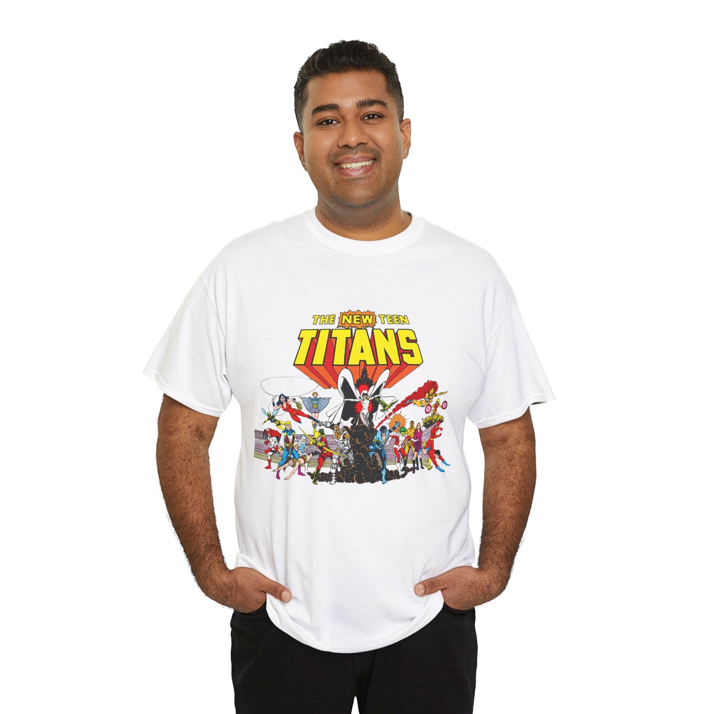 New Teen Titans T-Shirt - George Perez Art - Nightwing, Starfire, Cyborg, Speedy, Bumblebee, Hawk, Dove, Speedy, Wonder Girl, Terra, Lilith - DC Comics