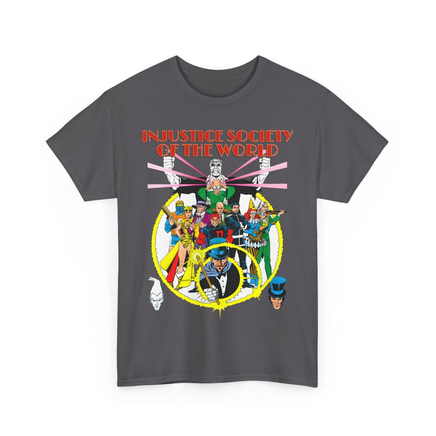 Injustice Society of America T-Shirt - George Perez Art - Justice Society/JSA Foes - Solomon Grundy, Huntress, Per Degaton, The Shade, Vandal Savage - DC Comics - Golden Age