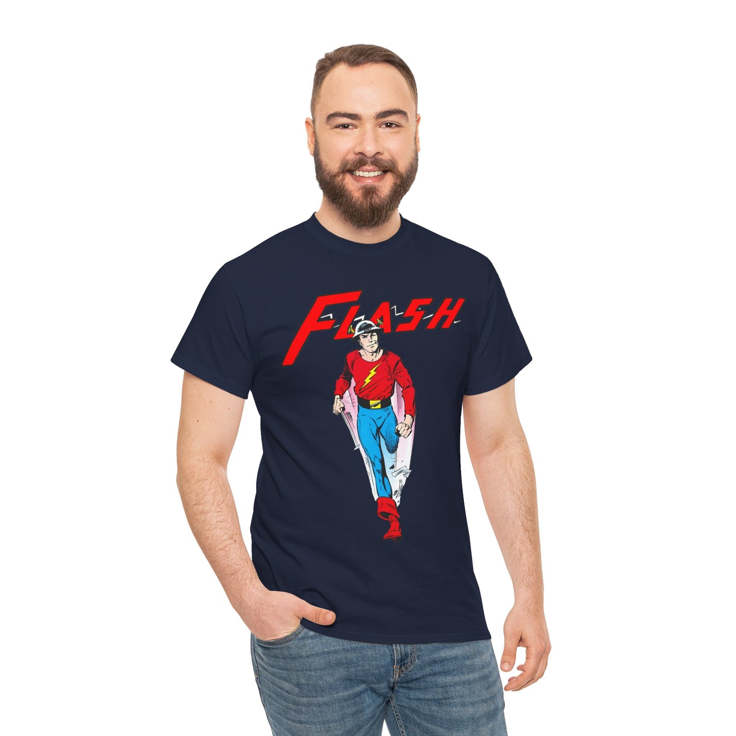 Golden Age Flash T-Shirt - John Byrne Art - Justice Society/JSA Member - Jay Garrick - Speedster
