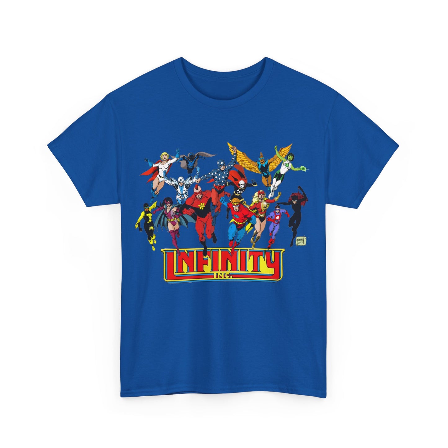 Infinity Inc Shirt - Tom Grummett Art - Jade, Obsidian, Huntress, Power Girl, Fury, Silver Scarab, Wildcat, Star-Spangled Kid - JSA Successors - DC Comics
