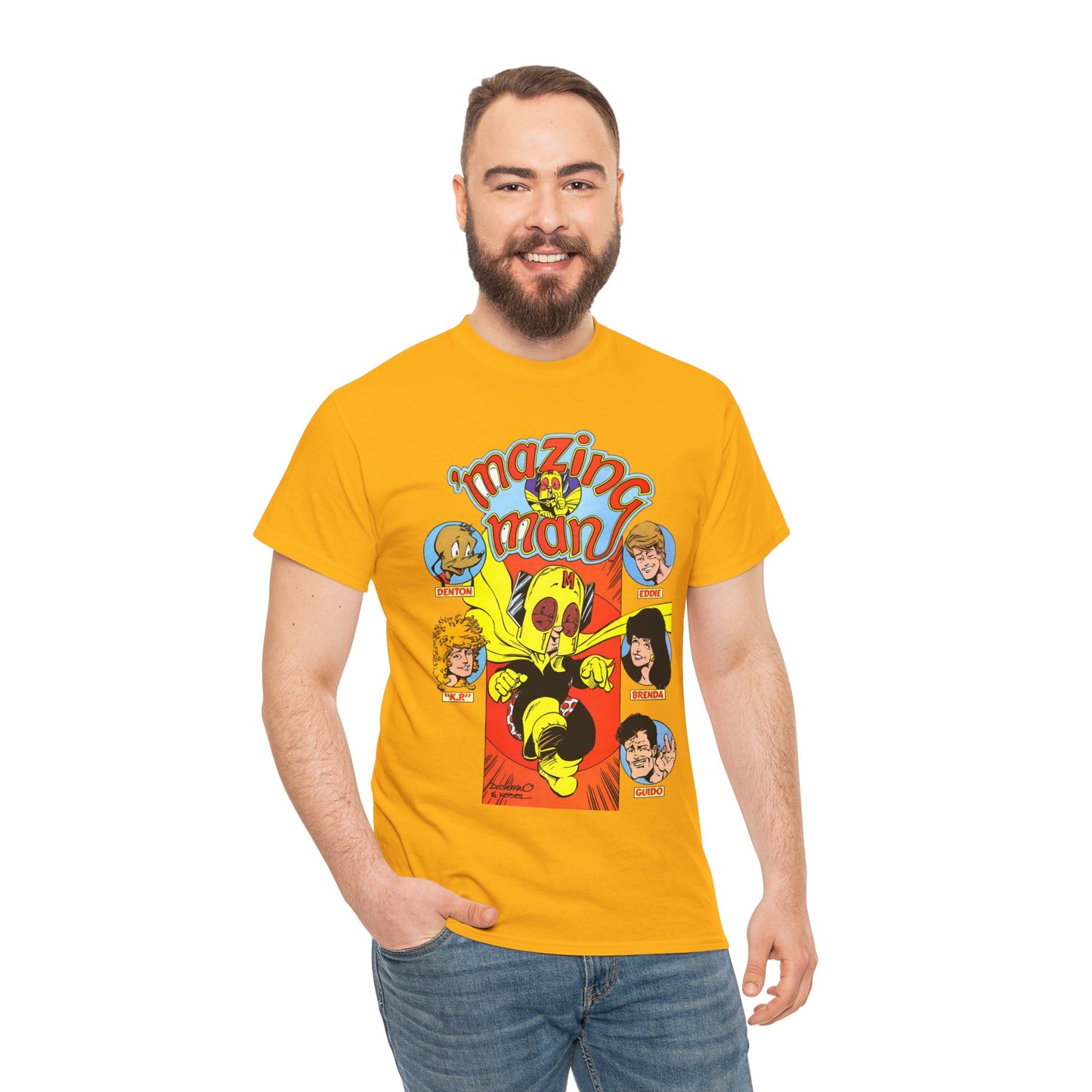 'Mazing Man T-Shirt - DeStefano & Kesel Art - Funny 1980s Comic Series - DC Comics