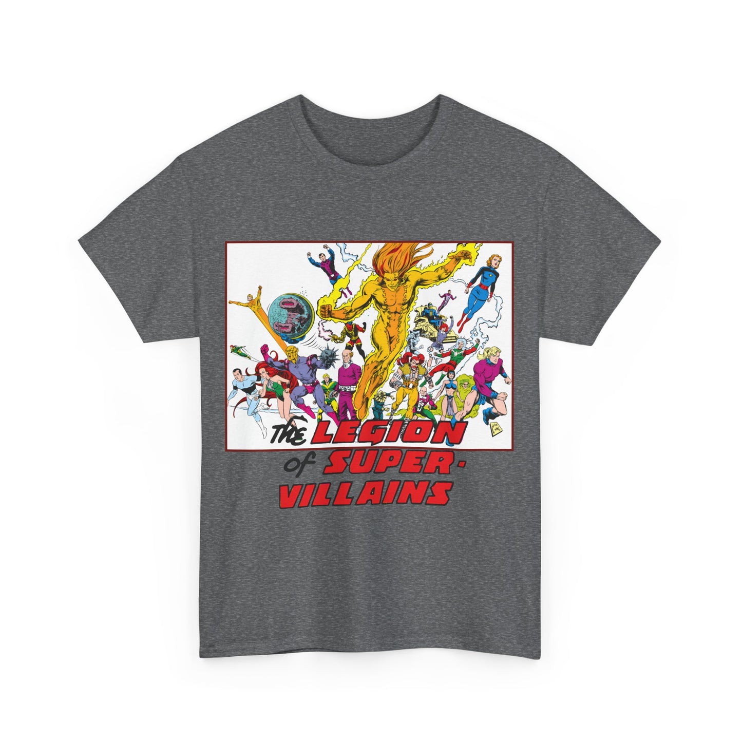 Legion of Super-Villains T-Shirt - Steve Lightle Art - LOSH, Legion of Super-Heroes Foes - Saturn Queen, Tyr, Lightning Lord, Spider Girl, Cosmic King, Nemesis Kid - DC Comics