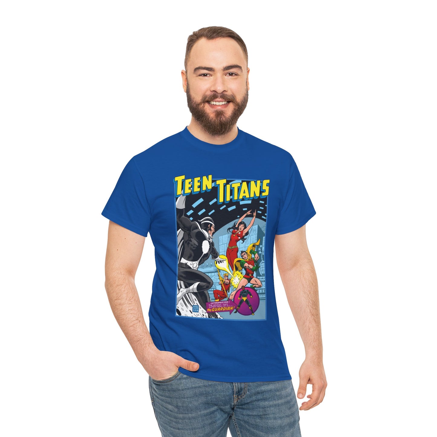 Teen Titans T-Shirt - Bronze Age DC Comics - Dr Light, Wonder Girl, Robin, Mal, Guardian, Speedy - Ernie Chan Cover Art from Issue #44