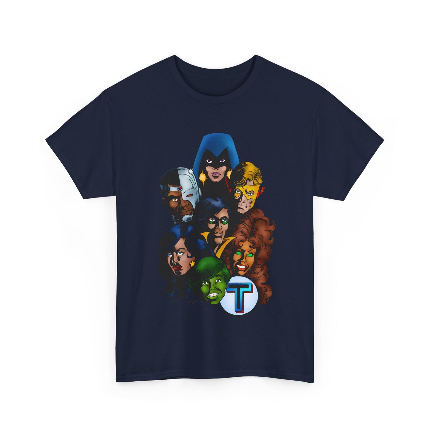 New Teen Titans T-Shirt - George Perez Art - Robin, Wonder Girl, Cyborg, Raven, Starfire, Kid Flash - DC Comics