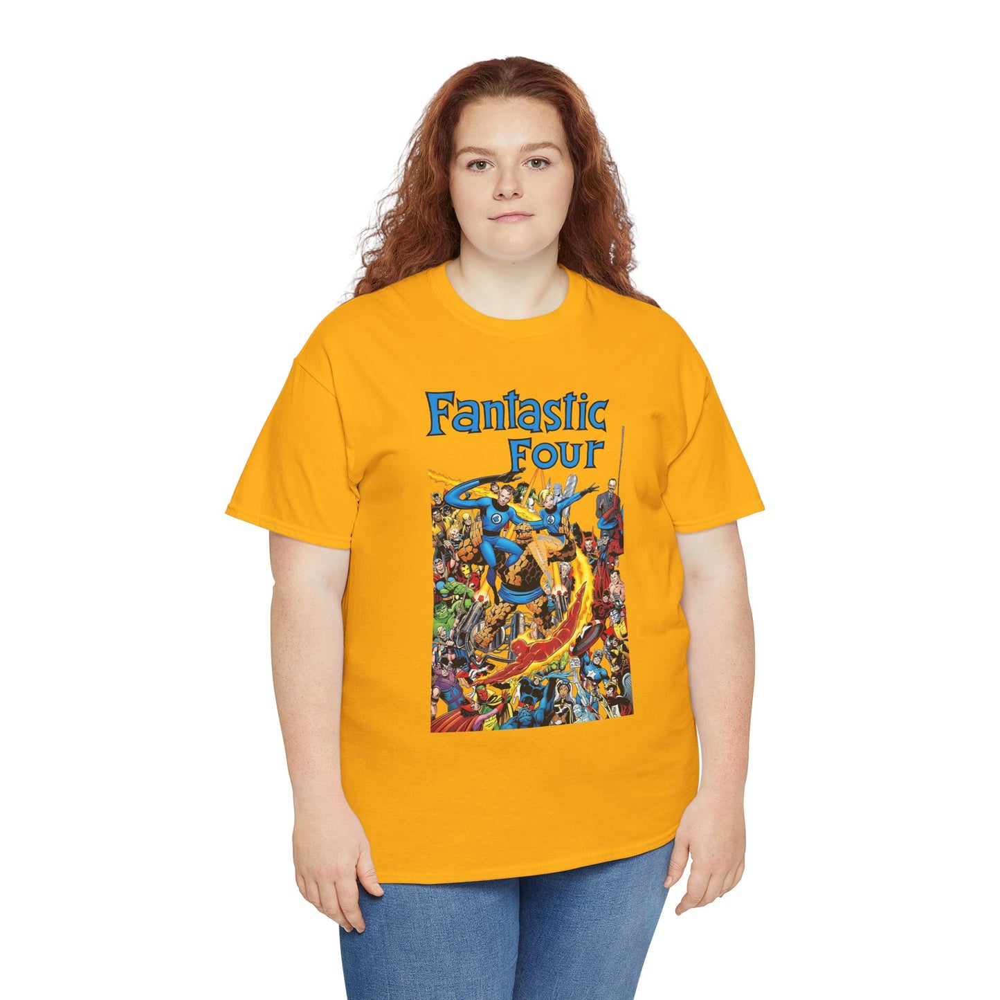 Fantastic Four T-Shirt - Classic John Byrne Art - Popular Marvel Comics Characters - Human Torch, The Thing, Invisible Woman, Reed Richards - 2025 MCU Movie