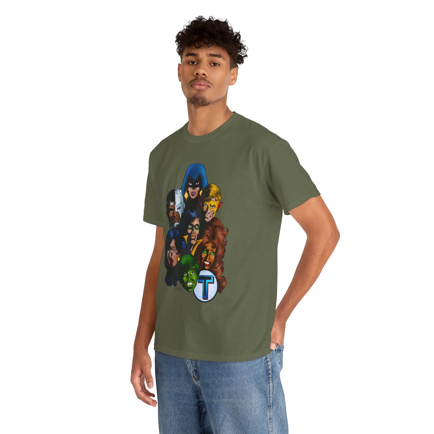 New Teen Titans T-Shirt - George Perez Art - Robin, Wonder Girl, Cyborg, Raven, Starfire, Kid Flash - DC Comics