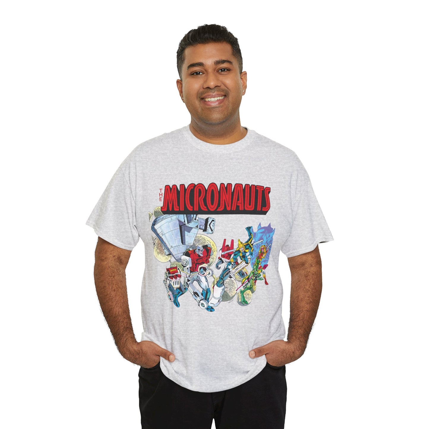 Micronauts T-Shirt - Jackson Guice Art - Arcturus Rann, Biotron, Marionette, Acroyear, Bug - Marvel Comics