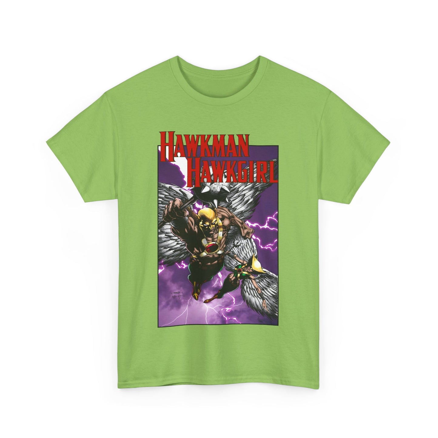 Hawkman & Hawkgirl T-Shirt - David Finch Art - Carter & Shayera Hall - JLA & JSA Members - DC Comics