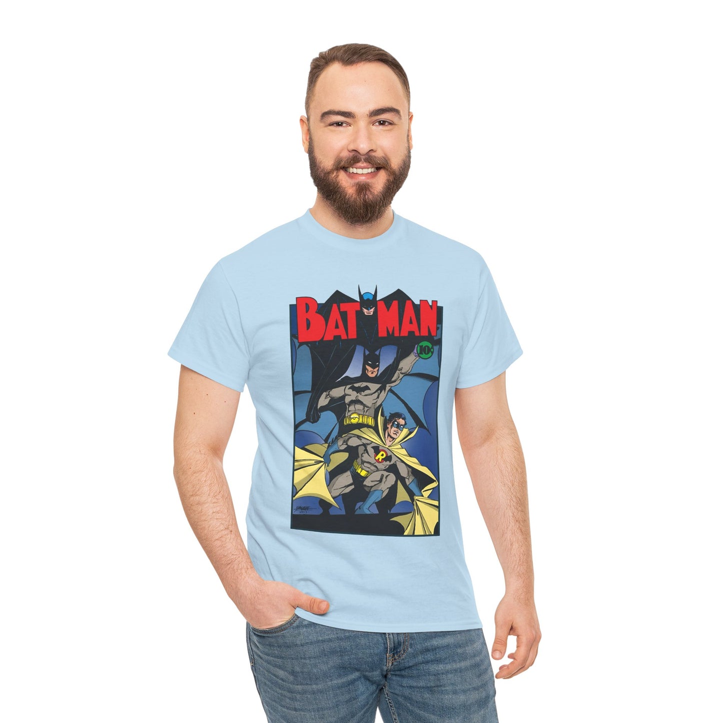 Batman & Robin T-Shirt - George Perez Art - Earth 2 - DC Comics - Golden Age JSA - Bruce Wayne & Dick Grayson