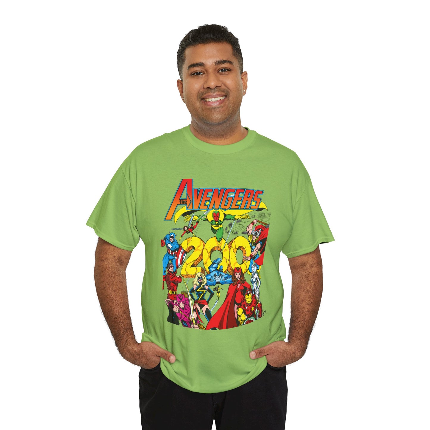 Avengers T-Shirt - George Perez Art - #200 Cover - Thor, Scarlet Witch, Iron Man, Vision, Hawkeye, Beast, Jocasta, Wasp, Captain America, Wonder Man