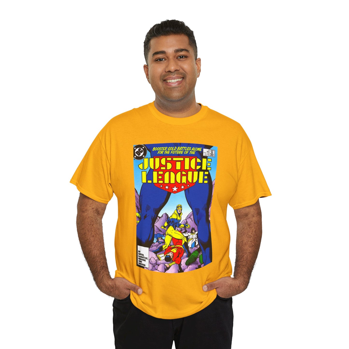 Justice League T-Shirt - Kevin Maguire Art - Booster Gold - DC Comics