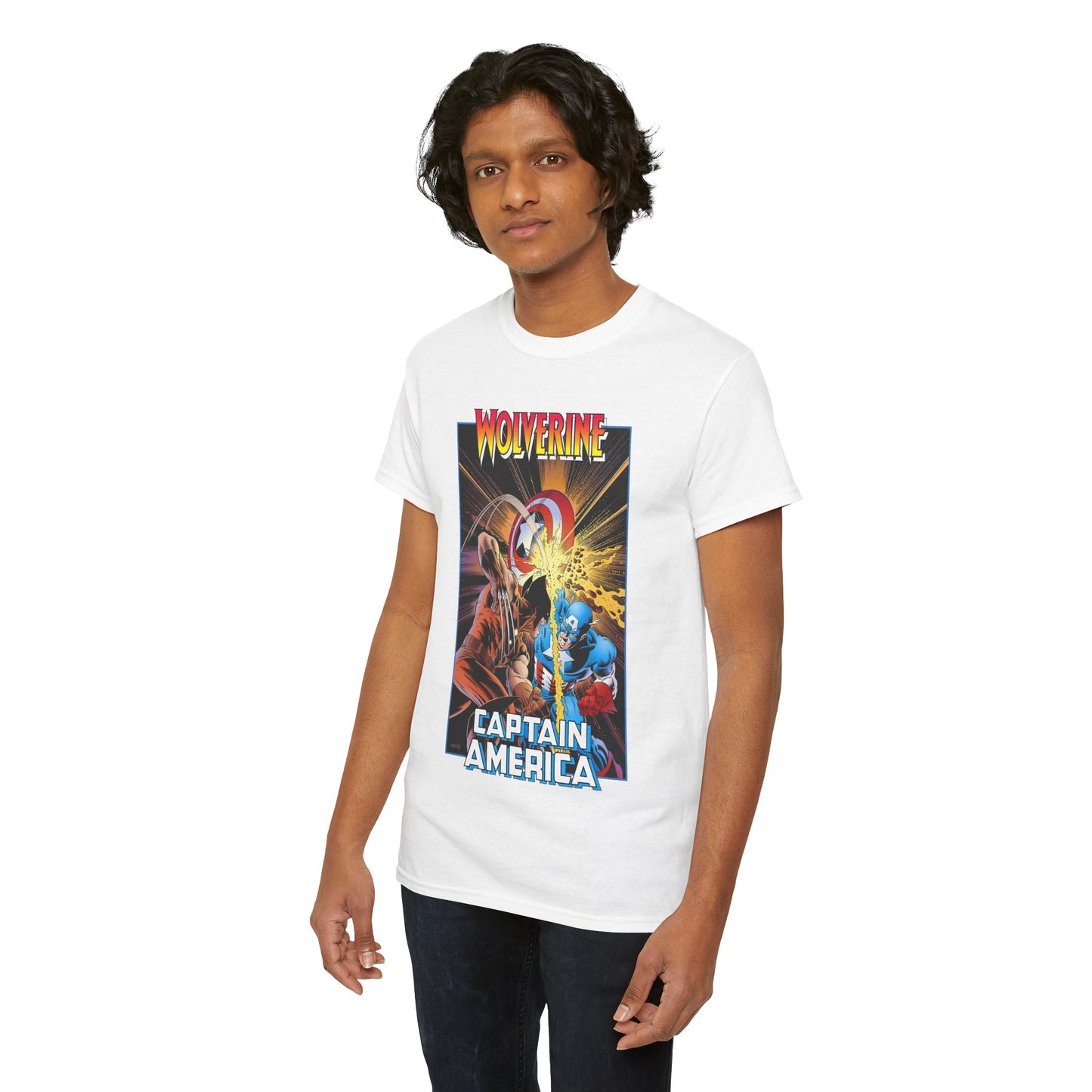 Wolverine Vs Captain America T-Shirt - Mike Zeck Classic Art - Marvel Comics