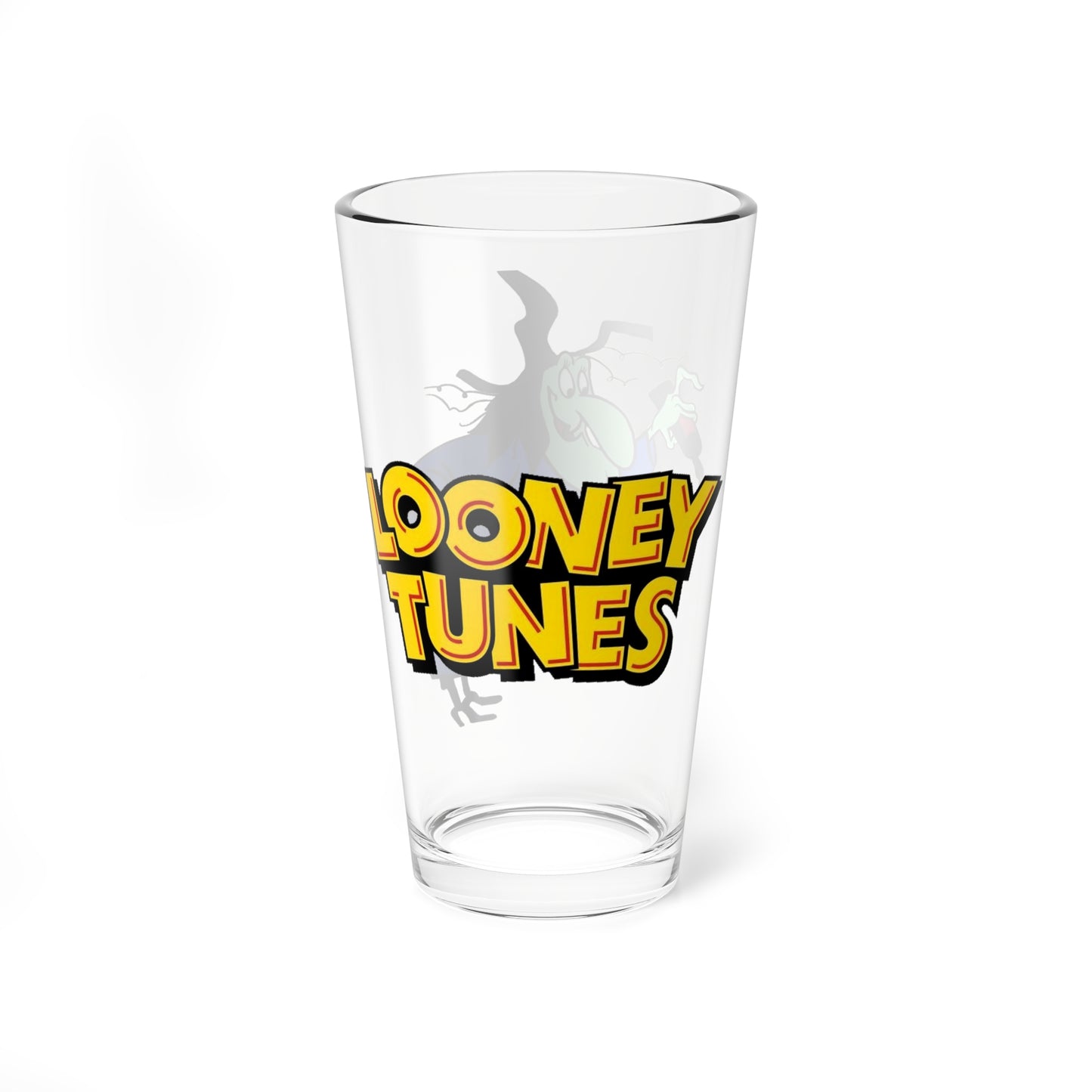 Witch Hazel Pint Glass, 16oz - Looney Tunes Cartoon Art - Broom-Stick Bunny - Popular WB Halloween Character
